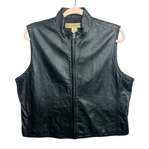 Apostrophe 100% Genuine Black Leather Vest